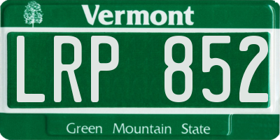 VT license plate LRP852
