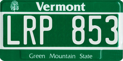 VT license plate LRP853