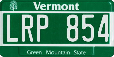 VT license plate LRP854