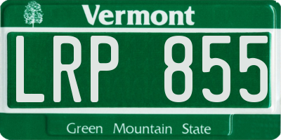 VT license plate LRP855