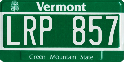 VT license plate LRP857