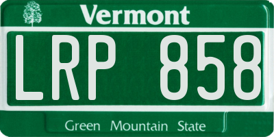 VT license plate LRP858