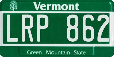 VT license plate LRP862