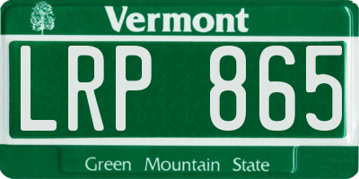 VT license plate LRP865