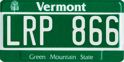 VT license plate LRP866