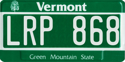 VT license plate LRP868