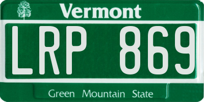 VT license plate LRP869