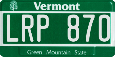 VT license plate LRP870