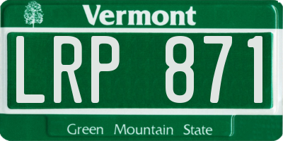 VT license plate LRP871