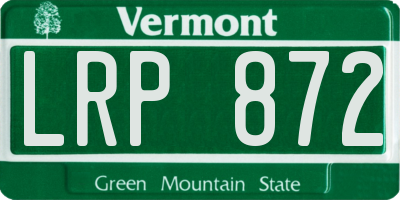 VT license plate LRP872