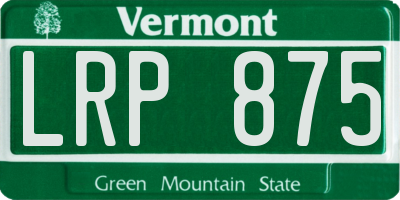 VT license plate LRP875