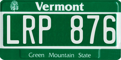 VT license plate LRP876
