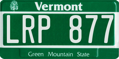 VT license plate LRP877