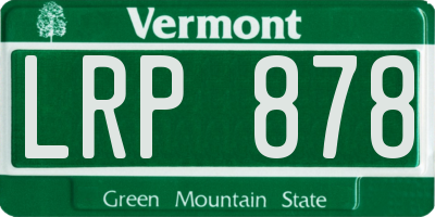 VT license plate LRP878