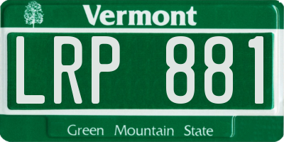VT license plate LRP881