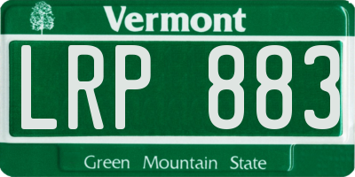 VT license plate LRP883