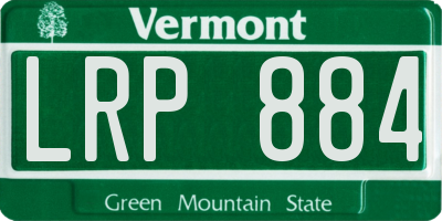 VT license plate LRP884