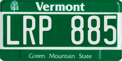 VT license plate LRP885