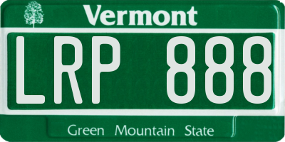 VT license plate LRP888