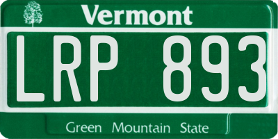VT license plate LRP893