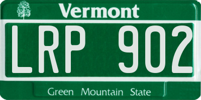 VT license plate LRP902