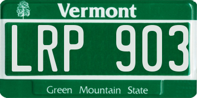 VT license plate LRP903