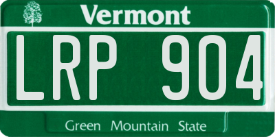 VT license plate LRP904