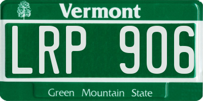 VT license plate LRP906