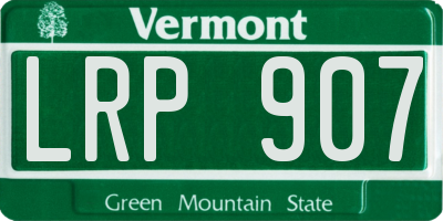 VT license plate LRP907