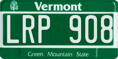 VT license plate LRP908