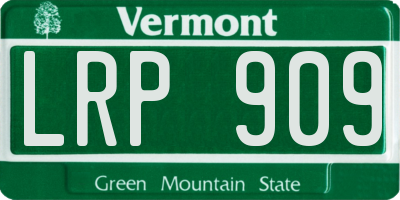 VT license plate LRP909