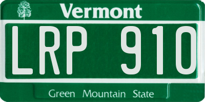 VT license plate LRP910