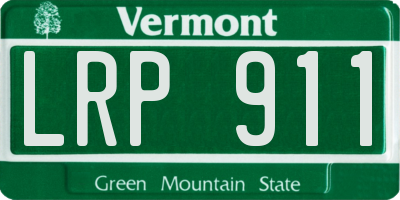 VT license plate LRP911