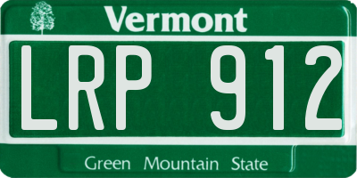 VT license plate LRP912