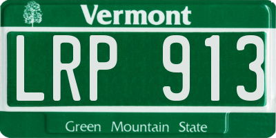 VT license plate LRP913
