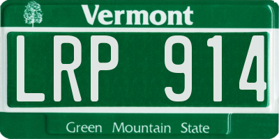 VT license plate LRP914