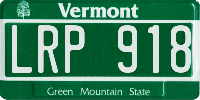 VT license plate LRP918