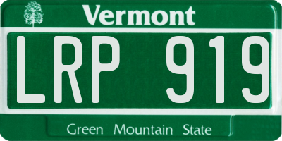 VT license plate LRP919