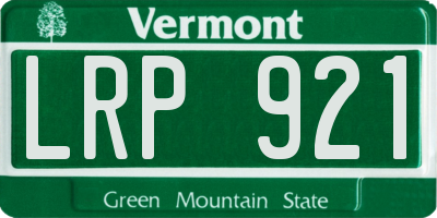 VT license plate LRP921