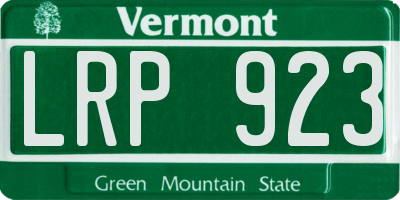 VT license plate LRP923