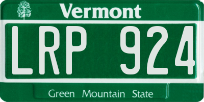 VT license plate LRP924