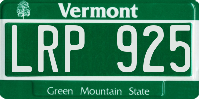 VT license plate LRP925