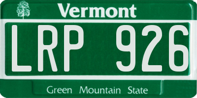 VT license plate LRP926