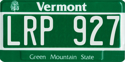 VT license plate LRP927