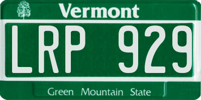 VT license plate LRP929