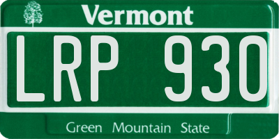 VT license plate LRP930
