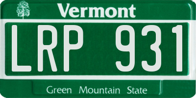 VT license plate LRP931