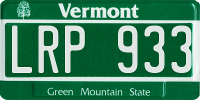 VT license plate LRP933