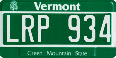 VT license plate LRP934