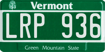 VT license plate LRP936